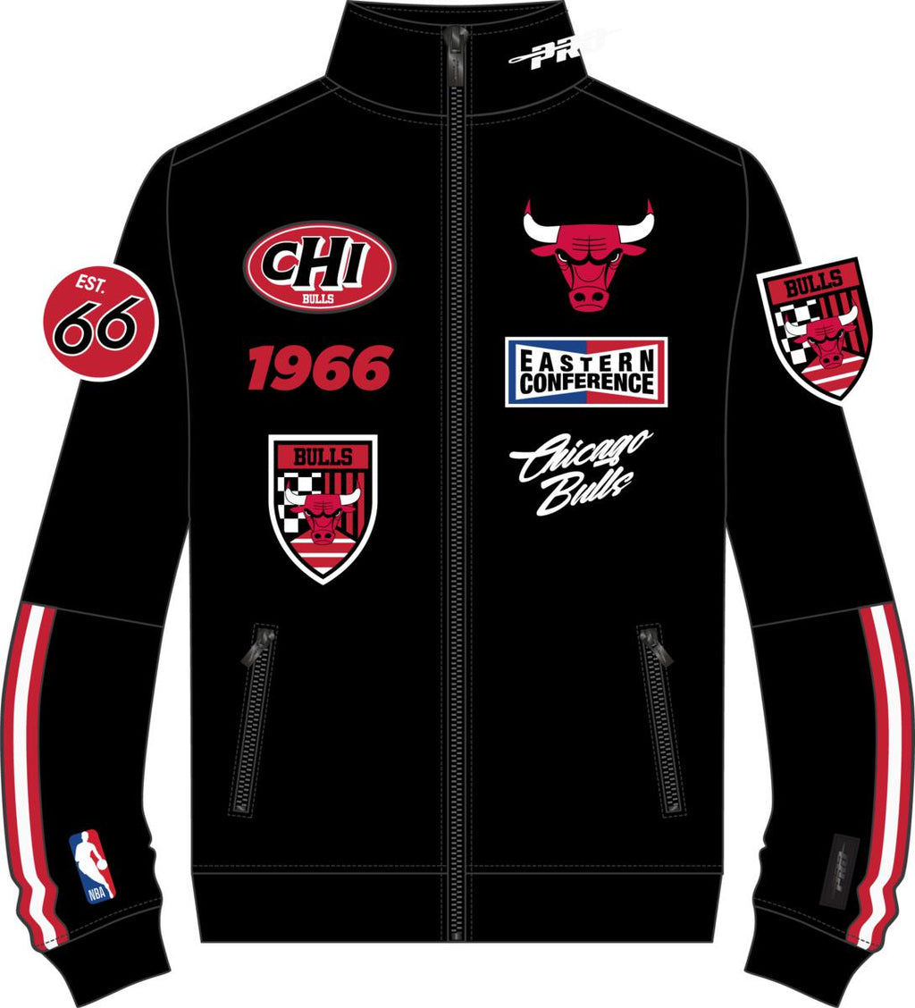 Chicago Bulls Fast Lane Pro Standard Black Jacket product image 1, provided for visual reference and product detail review