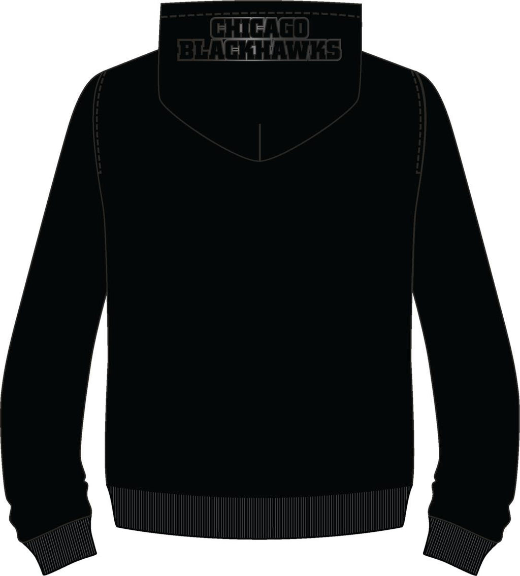 Chicago Blackhawks Triple Black Full Zip Pro Standard Hoodie product image 2, provided for visual reference and product