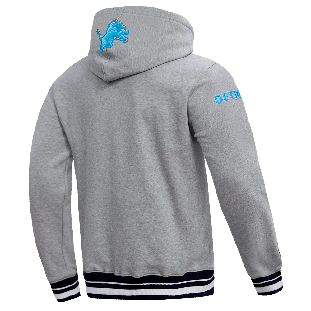 Detroit Lions Pro Standard Grey Script Tail Rib Hoodie product image 4, provided for visual reference and product detail