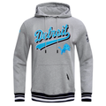 Detroit Lions Pro Standard Grey Script Tail Rib Hoodie product image 1, provided for visual reference and product detail
