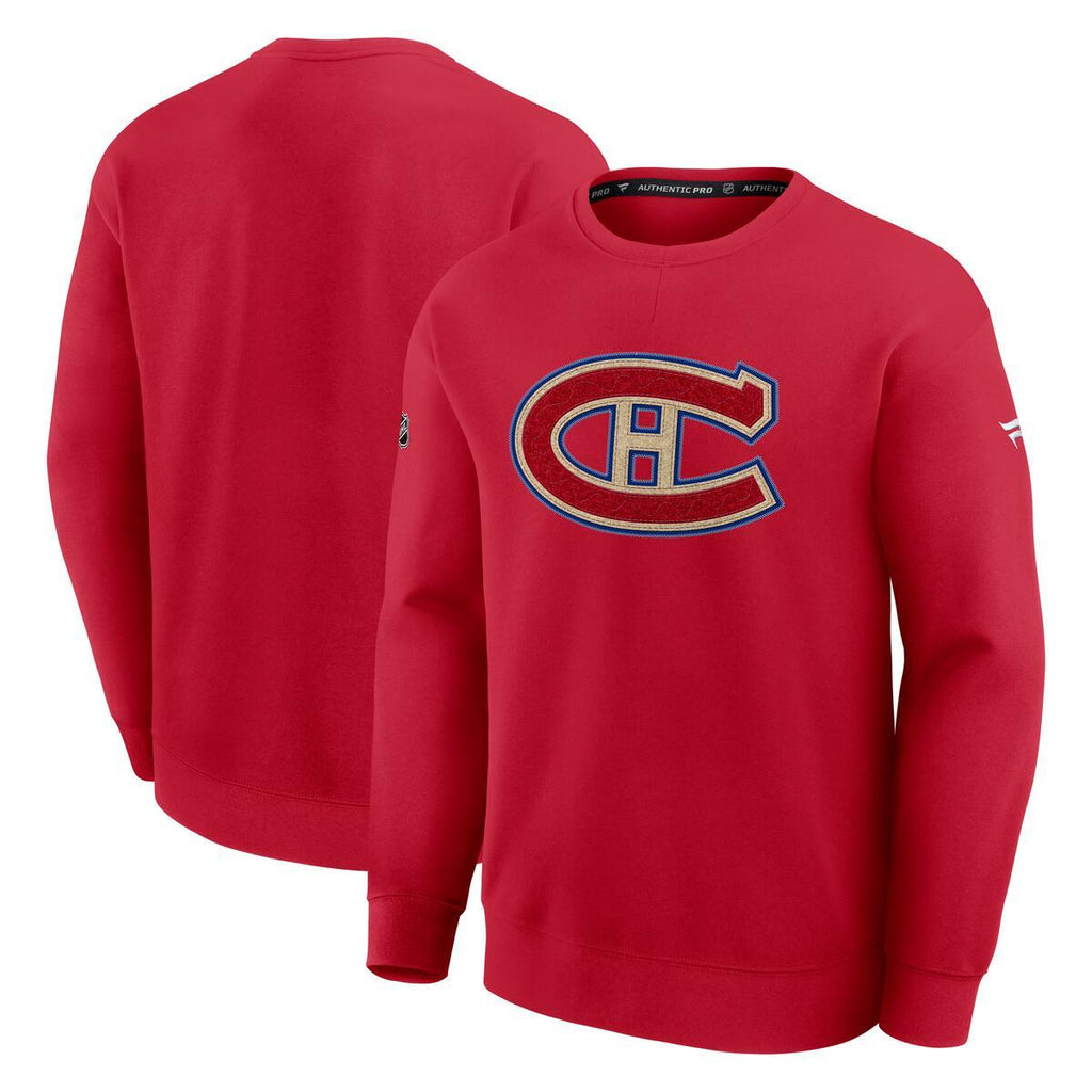 Montreal Canadiens NHL Fanatics Branded Men Red 2026 Heritage Classic Authentic Pro Tri-Blend Fleece Sweatshirt product