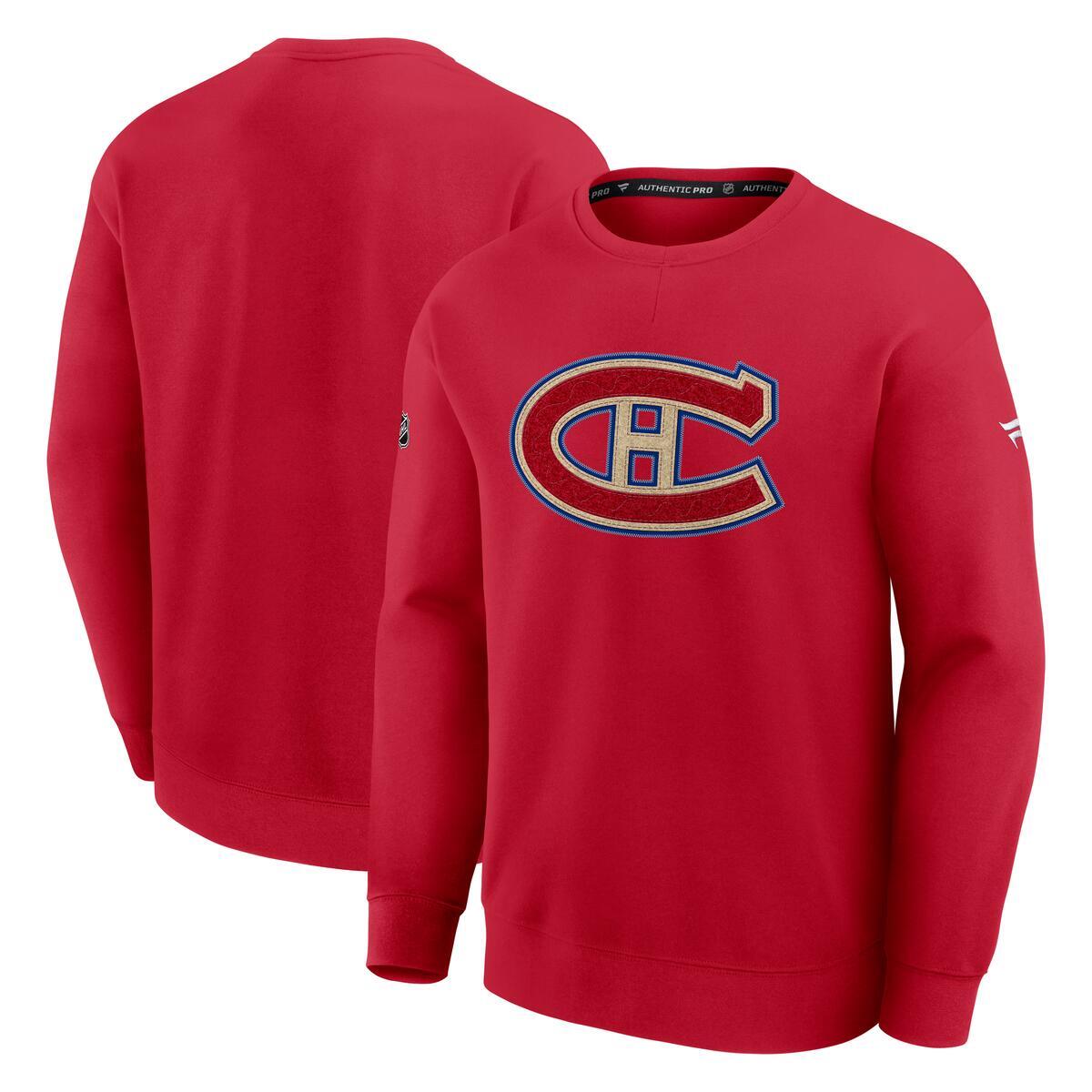 Montreal Canadiens NHL Fanatics Branded Men Red 2026 Heritage Classic Authentic Pro Tri-Blend Fleece Sweatshirt product