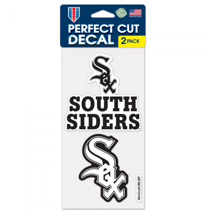 Chicago White Sox 4" x 4" Perfect Cut Decals 2 Pack South Siders and Logo product image 1, provided for visual reference and
