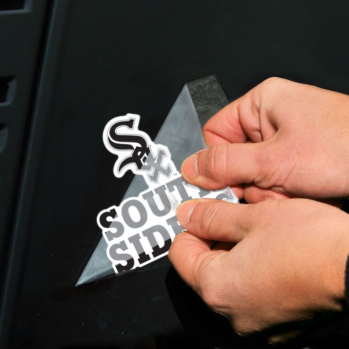 Chicago White Sox 4" x 4" Perfect Cut Decals 2 Pack South Siders and Logo product image 2, provided for visual reference and