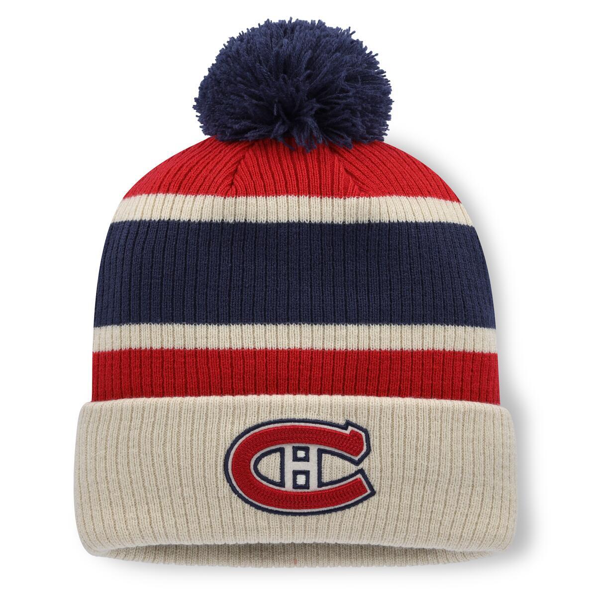 Montreal Canadiens NHL Fanatics Branded Men Red 2026 Heritage Classic Cuff Pom Knit Hat product image 1, provided for visual