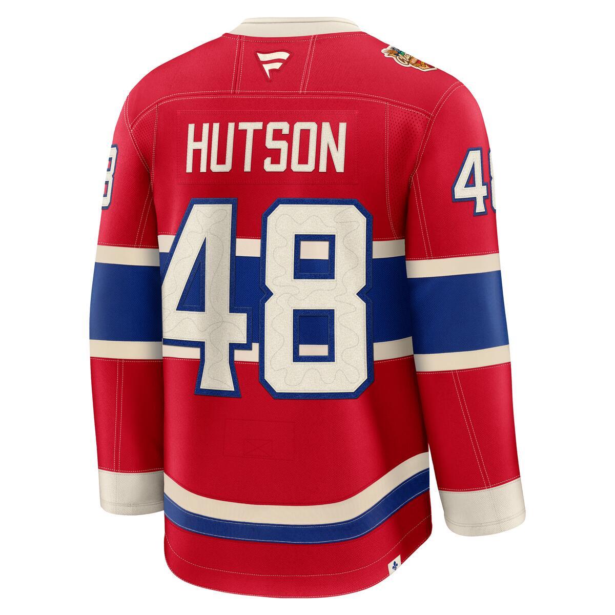Lane Hutson Montreal Canadiens NHL Fanatics Branded Men Red 2026 Heritage Classic Premium Jersey product image 1, provided