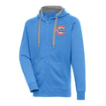 Chicago Cubs Antigua Victory Columbia Blues Alternate Full Zip Pullover Hoodie product image 1, provided for visual