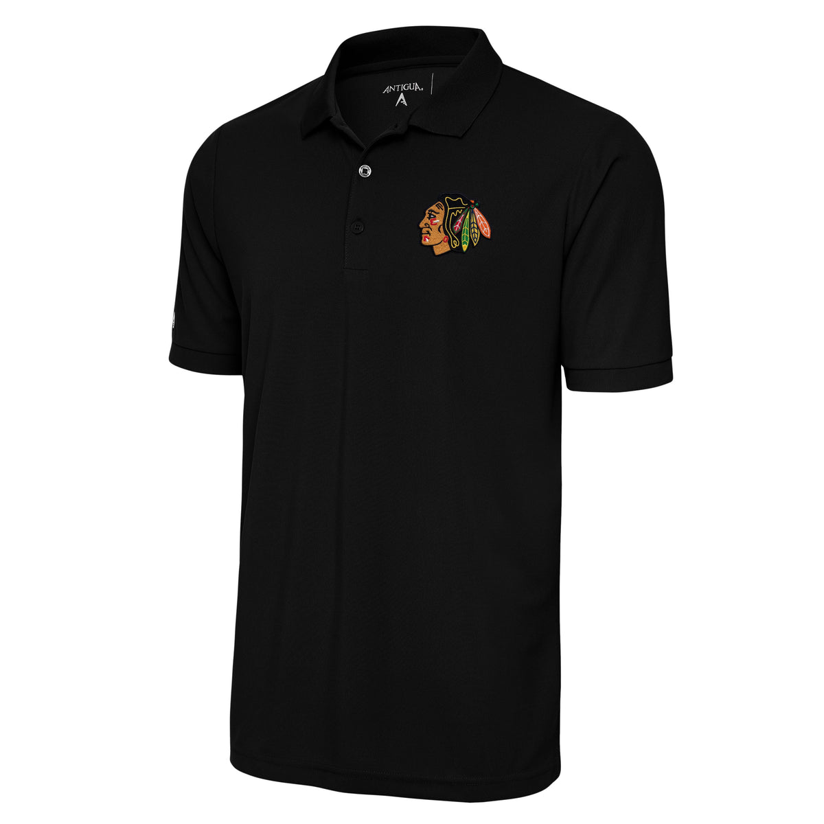 Chicago Blackhawks Black Legacy Pique Polo product image 1, provided for visual reference and product detail review