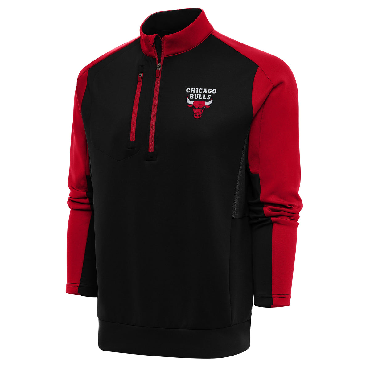 Chicago Bulls Antigua Poly Team 1/4 Zip product image 1, provided for visual reference and product detail review