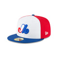 Montreal Expos New Era 59FIFTY Fitted Hat product image 1, provided for visual reference and product detail review