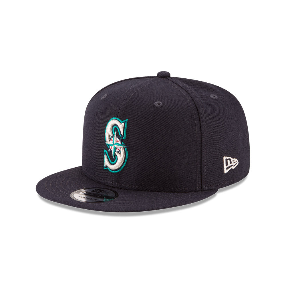 Seattle Mariners Navy New Era 9FIFTY Snapback Hat product image 3, provided for visual reference and product detail review