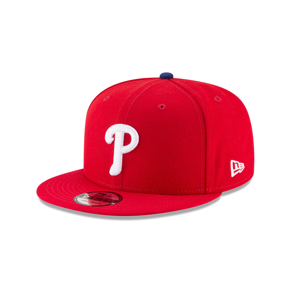 Philadelphia Phillies New Era Red 9FIFTY Snapback Hat product image 1, provided for visual reference and product detail