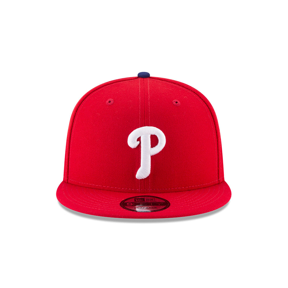 Philadelphia Phillies New Era Red 9FIFTY Snapback Hat product image 2, provided for visual reference and product detail