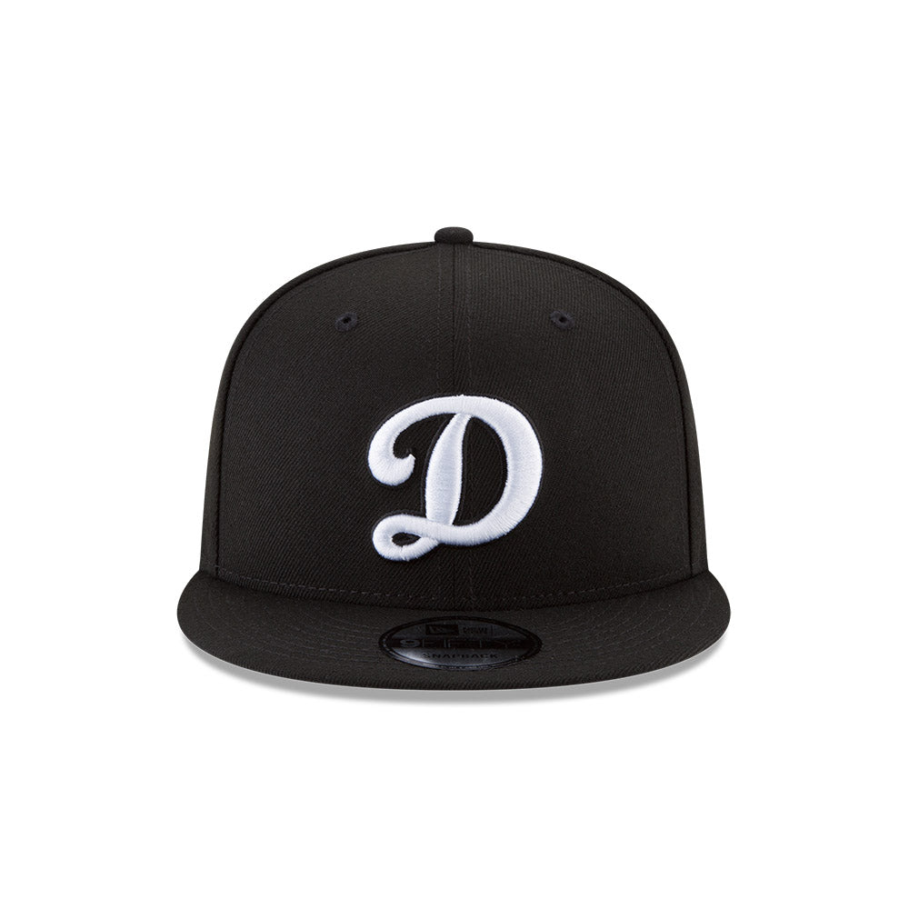 Los Angeles Dodgers New Era Black/White “D” 9FIFTY Snapback Hat product image 2, provided for visual reference and product