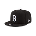 Boston Red Sox New Era Black/White 9FIFTY Snapback Hat product image 1, provided for visual reference and product detail