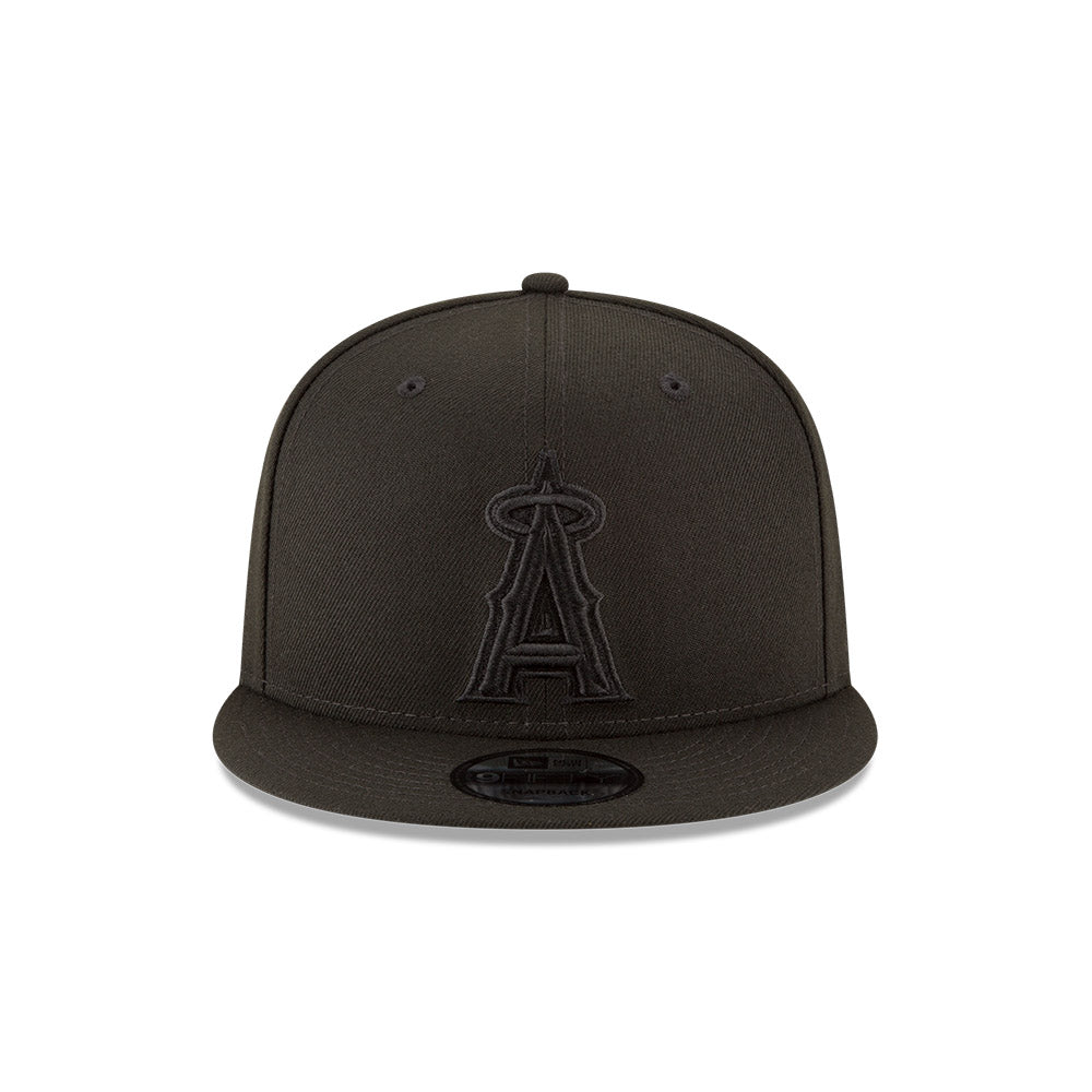 Anaheim Angels New Era Black on Black 9FIFTY Snapback Hat product image 2, provided for visual reference and product detail