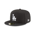 Los Angeles Dodgers New Era Black/White 59FIFTY Fitted Hat product image 1, provided for visual reference and product detail