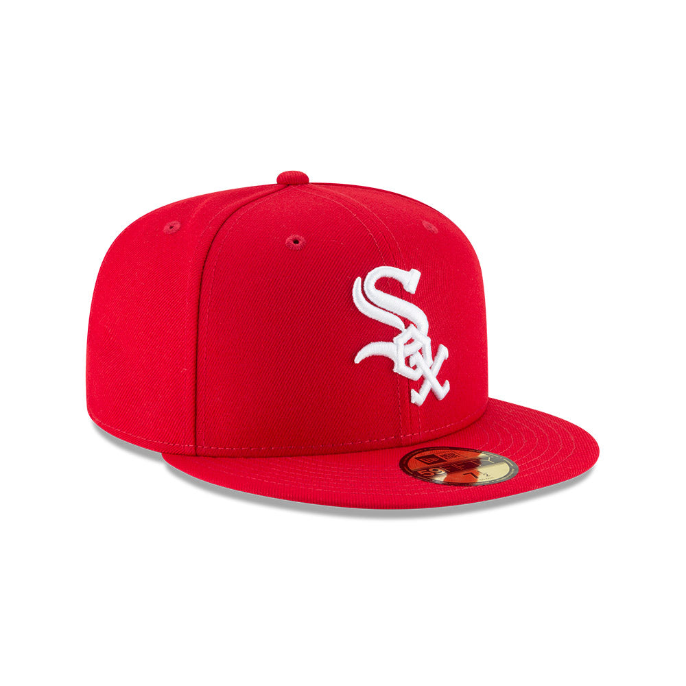 Chicago White Sox White Logo Red New Era 59FIFTY Fitted Hat product image 2, provided for visual reference and product