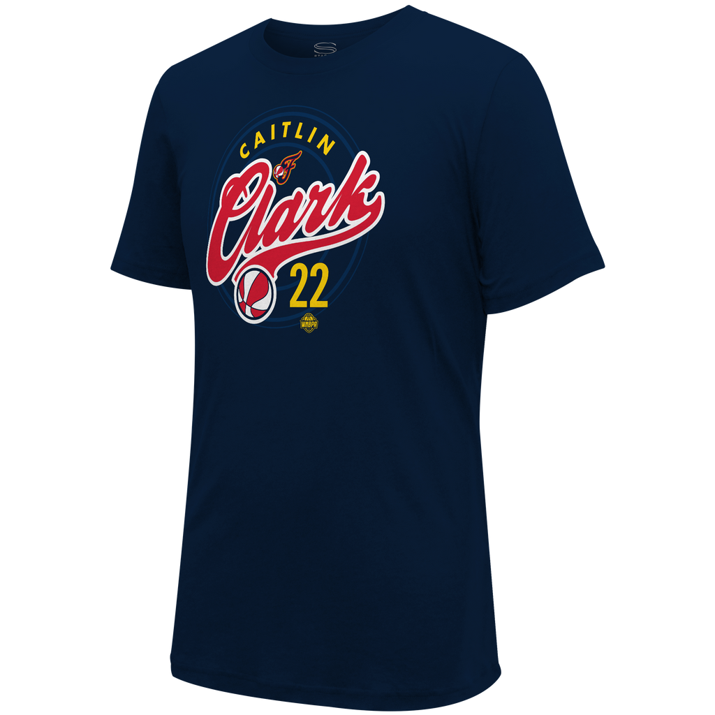 Caitlin Clark #22 Indiana Fever Runaway Navy T-Shirt product image 1, provided for visual reference and product detail review