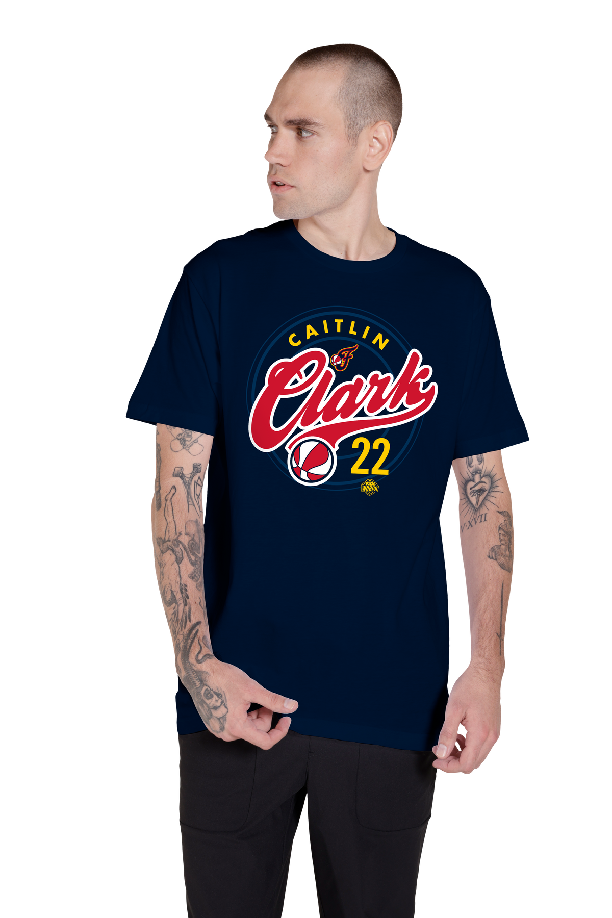 Caitlin Clark #22 Indiana Fever Runaway Navy T-Shirt product image 3, provided for visual reference and product detail review