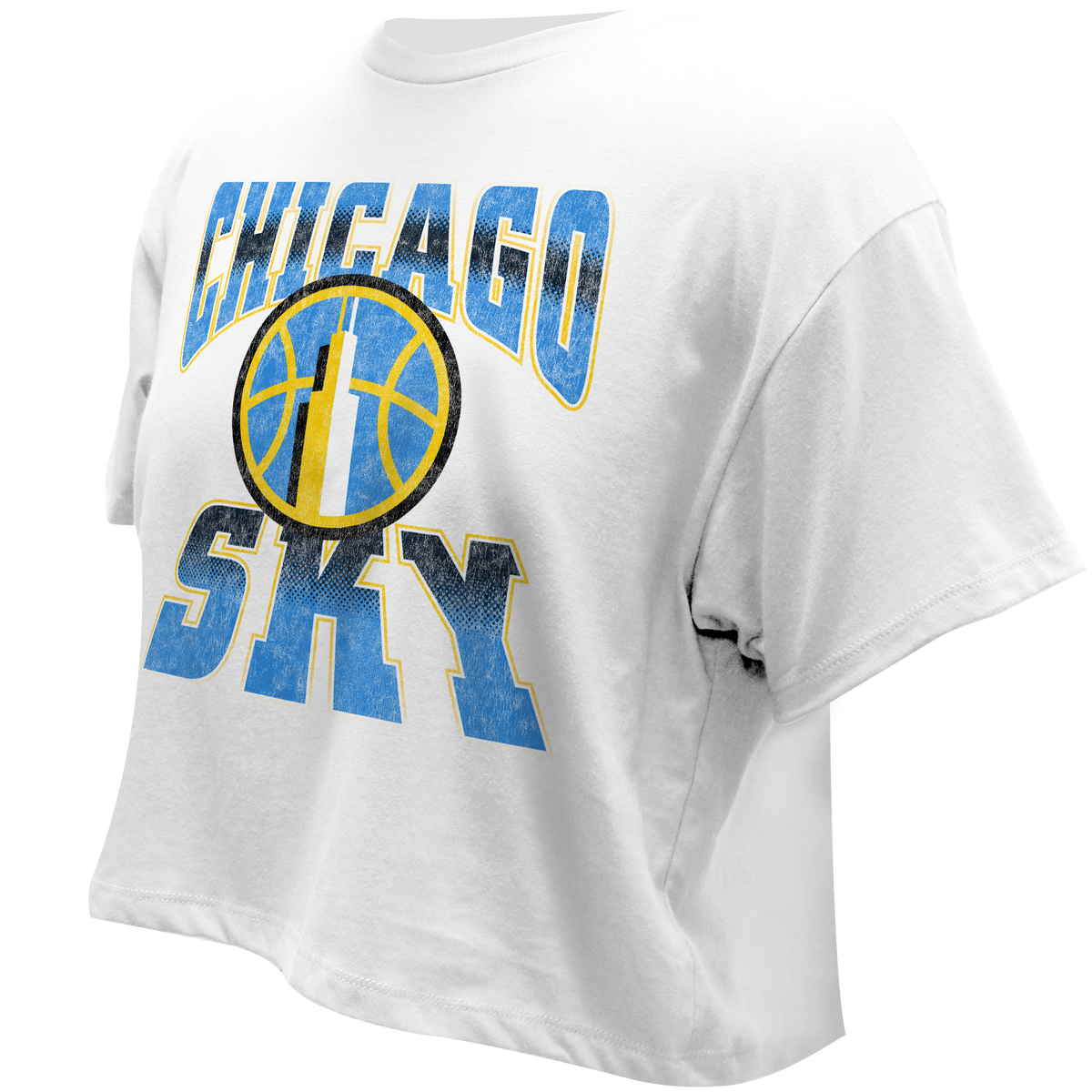 Chicago Sky White Regulate Crop T-Shirt product image 1, provided for visual reference and product detail review