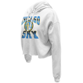 Chicago Sky White Regulate Crop Hoodie product image 1, provided for visual reference and product detail review