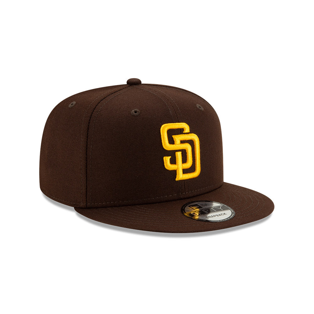 San Diego Padres New Era Brown/Yellow 9FIFTY Snapback Hat product image 3, provided for visual reference and product detail