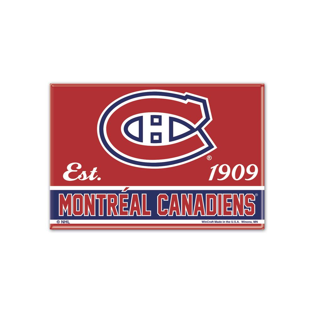 Montreal Canadiens NHL WinCraft 2.5"x3.5" Metal Team Magnet product image 1, provided for visual reference and product