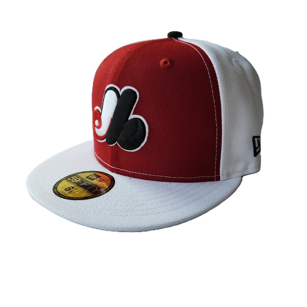 Montreal Expos MLB New Era Men Red/White 59Fifty Cooperstown Fitted Hat product image 1, provided for visual reference and