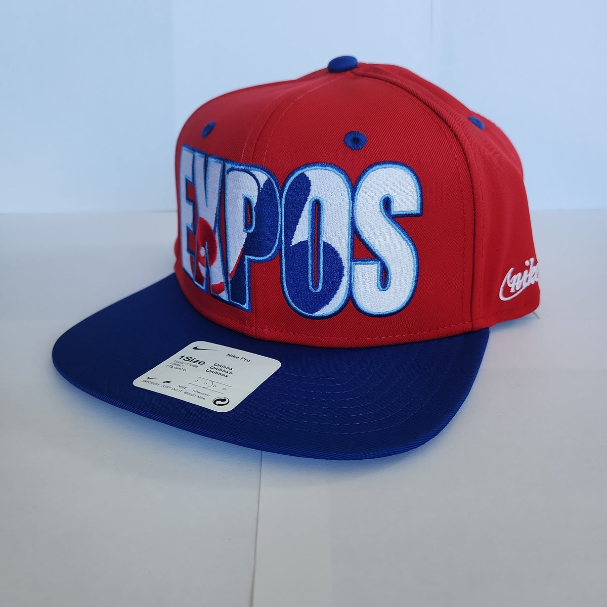 Montreal Expos MLB Nike Men Red Cooperstown Pro Flat Brim Snapback product image 8, provided for visual reference and