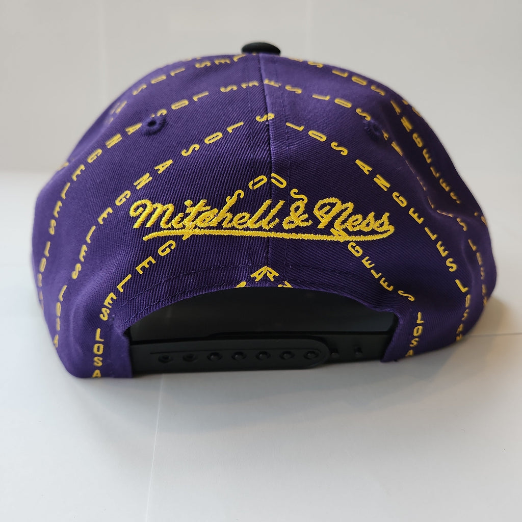 Los Angeles Lakers NBA Mitchell & Ness Men Purple City Pinstripe Snapback product image 3, provided for visual reference and