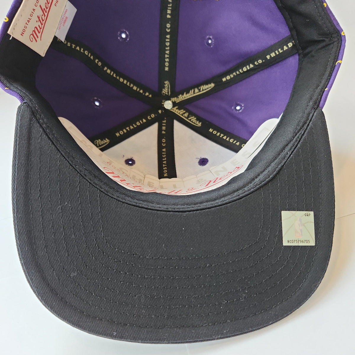 Los Angeles Lakers NBA Mitchell & Ness Men Purple City Pinstripe Snapback product image 5, provided for visual reference and
