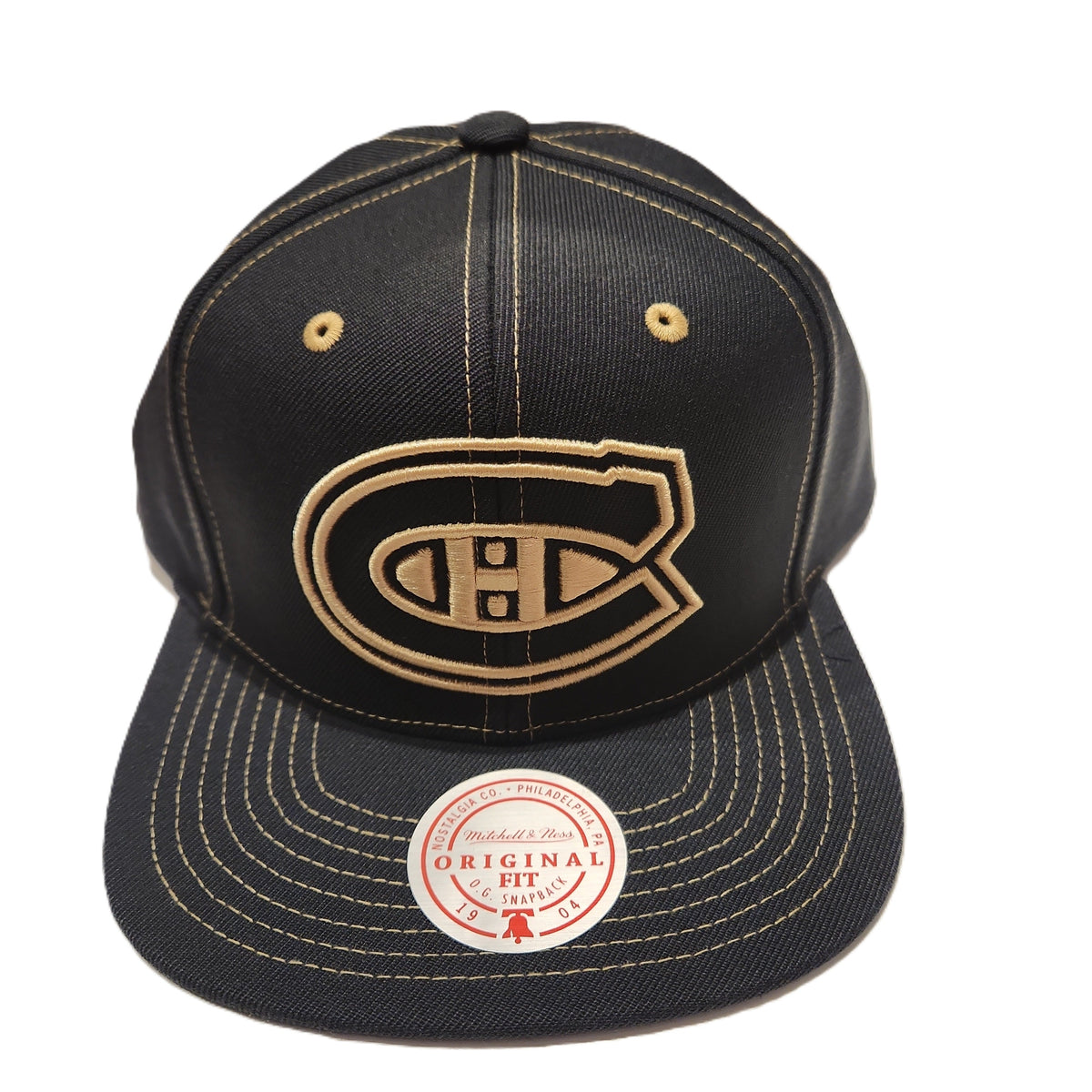 Montreal Canadiens NHL Mitchell & Ness Men Navy Contrast Natural Snapback product image 3, provided for visual reference and