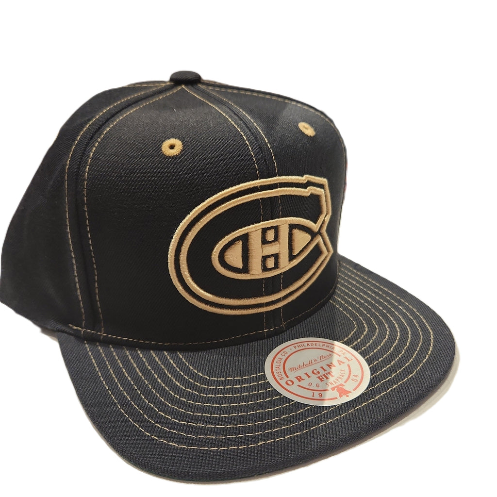 Montreal Canadiens NHL Mitchell & Ness Men Navy Contrast Natural Snapback product image 1, provided for visual reference and