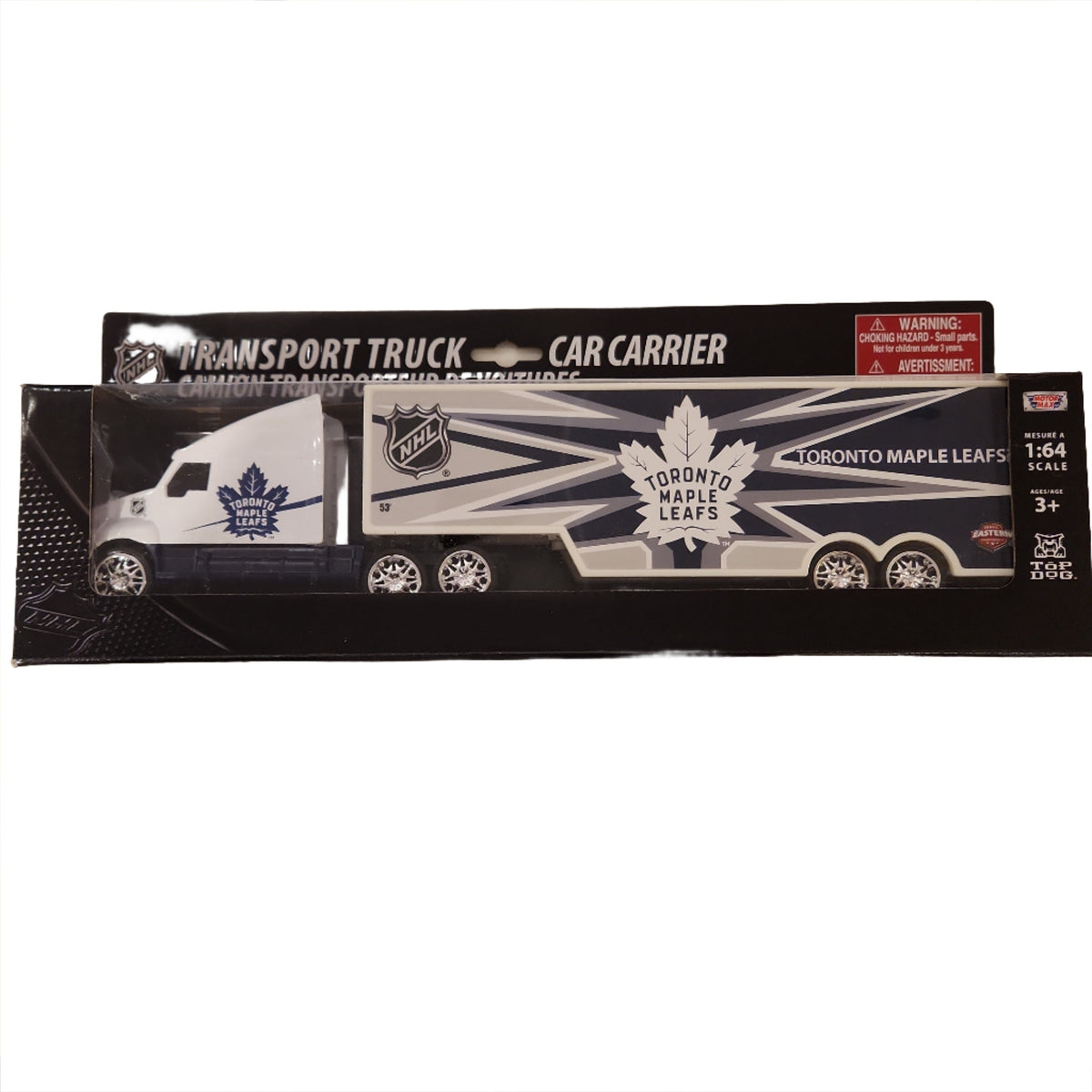 Toronto Maple Leafs NHL Top Dog 1:64 Transport Truck Car Carrier product image 1, provided for visual reference and product