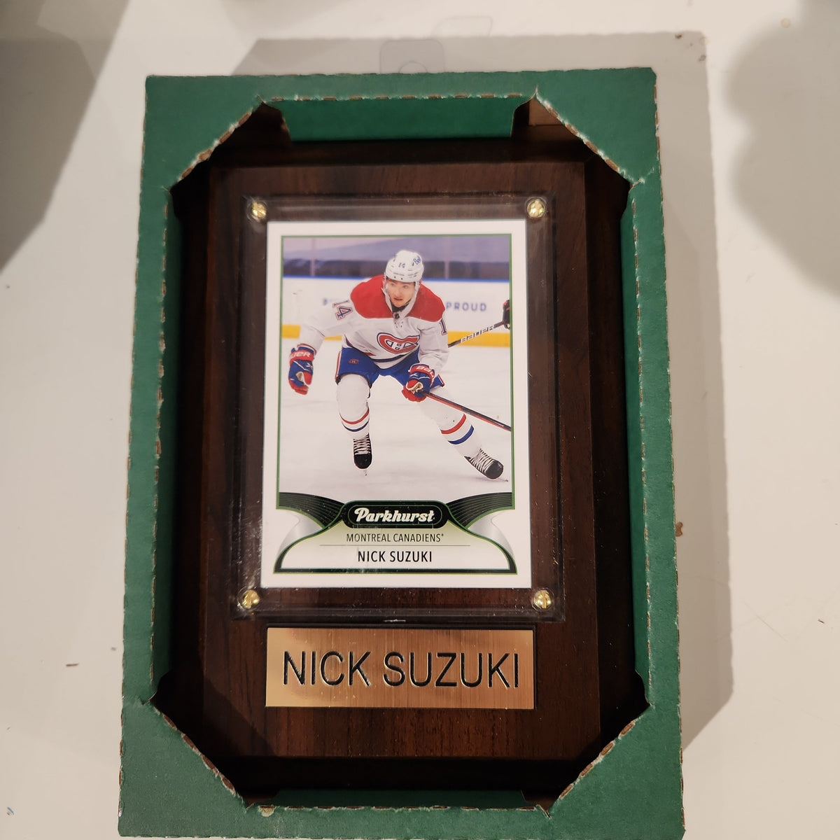 Nick Suzuki Montreal Canadiens NHL 4x6 Hockey Player Card With Plaque product image 1, provided for visual reference and