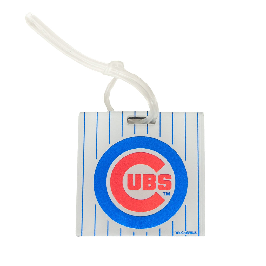 Chicago Cubs Pinstripe 2.25 x 2.25 Square Luggage Bag Tag product image 1, provided for visual reference and product detail