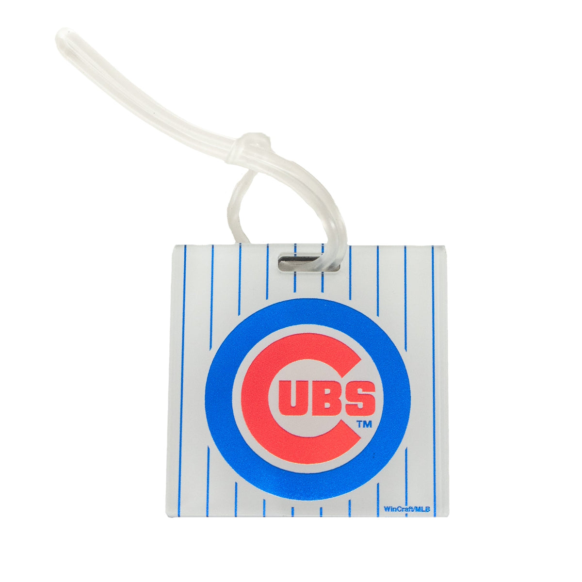 Chicago Cubs Pinstripe 2.25 x 2.25 Square Luggage Bag Tag product image 1, provided for visual reference and product detail