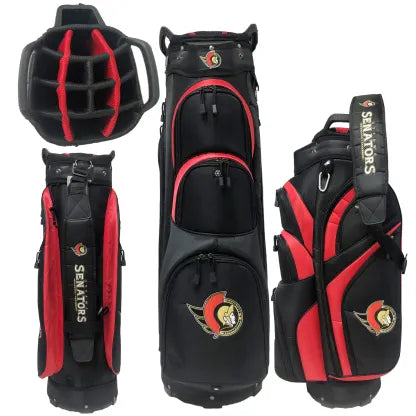 Ottawa Senators NHL Black/Red Golf Cart Bag product image 2, provided for visual reference and product detail review