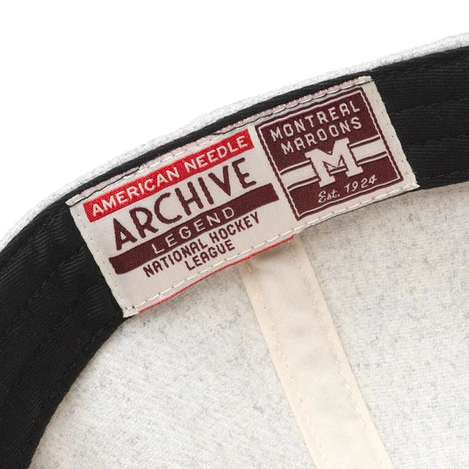 Montreal Maroons NHL American Needle Men Ivory Maroon Vintage Archive Legend Adjustable product image 2, provided for visual