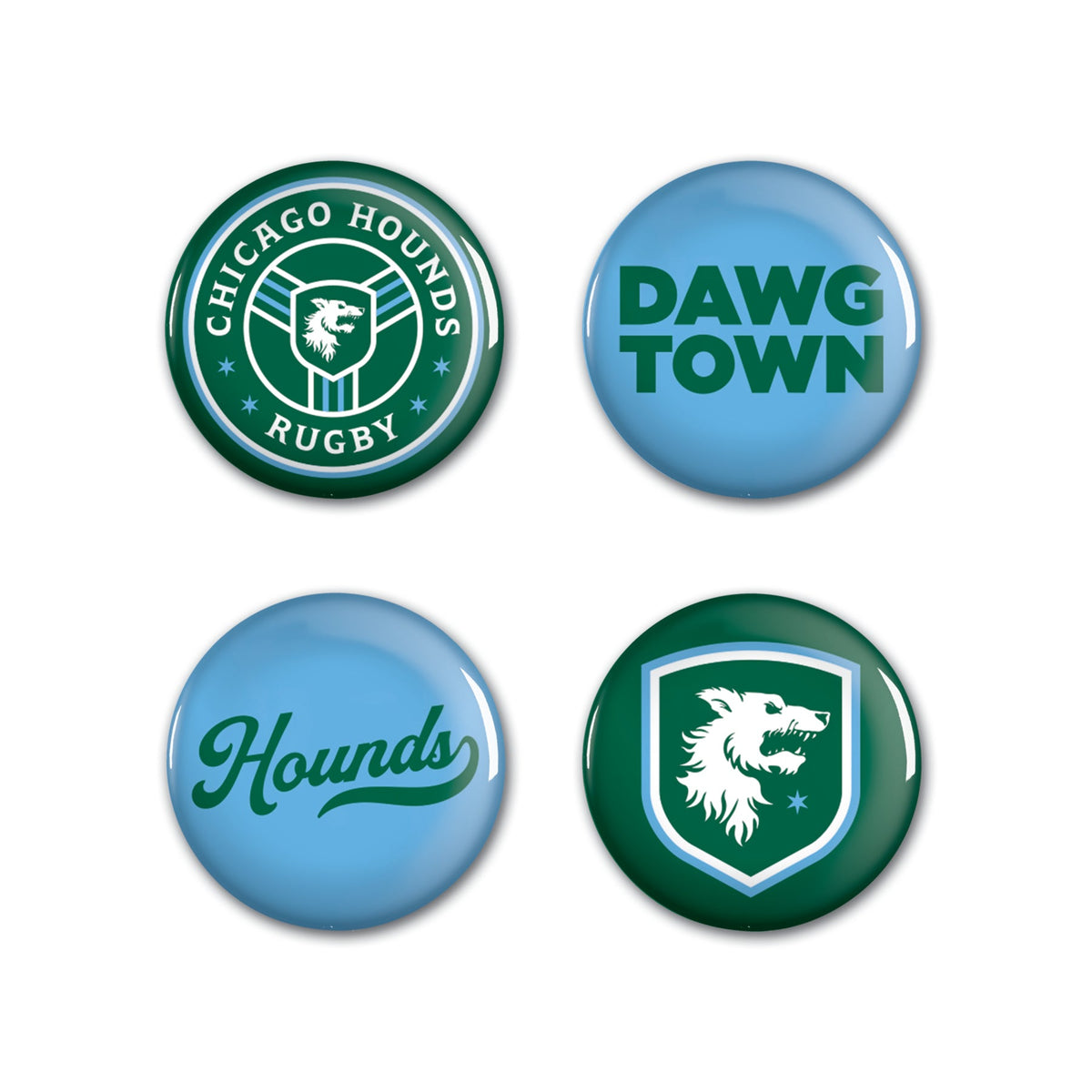 Chicago Hounds 4 Pack Buttons product image 1, provided for visual reference and product detail review