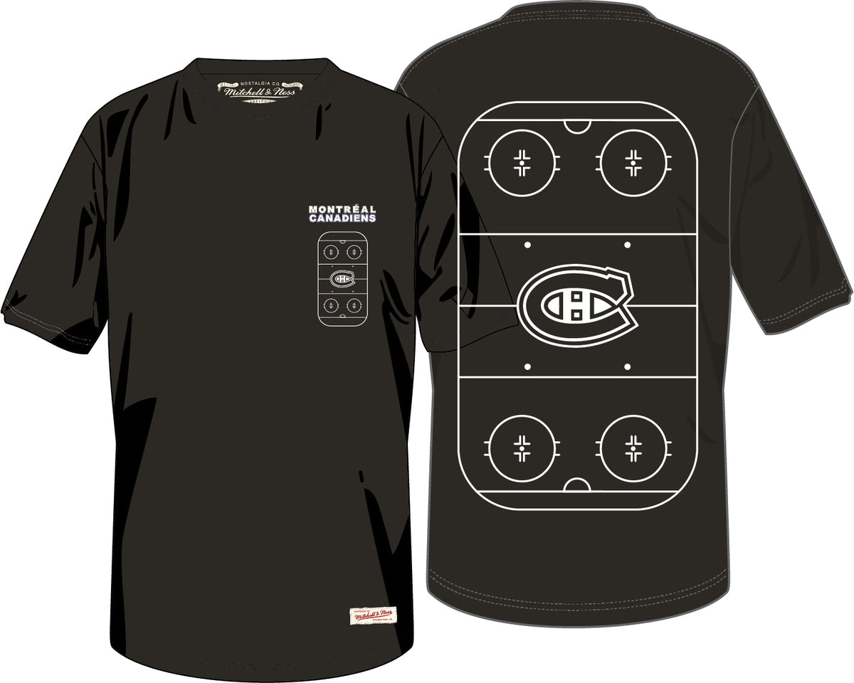 Montreal Canadiens NHL Mitchell & Ness Men Black Ice Rink T-Shirt product image 1, provided for visual reference and product