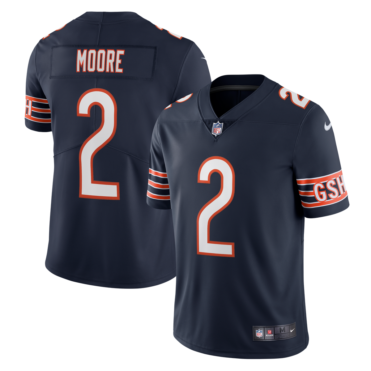 D.J. Moore Chicago Bears Nike Men Navy Limited Jersey product image 1, provided for visual reference and product detail
