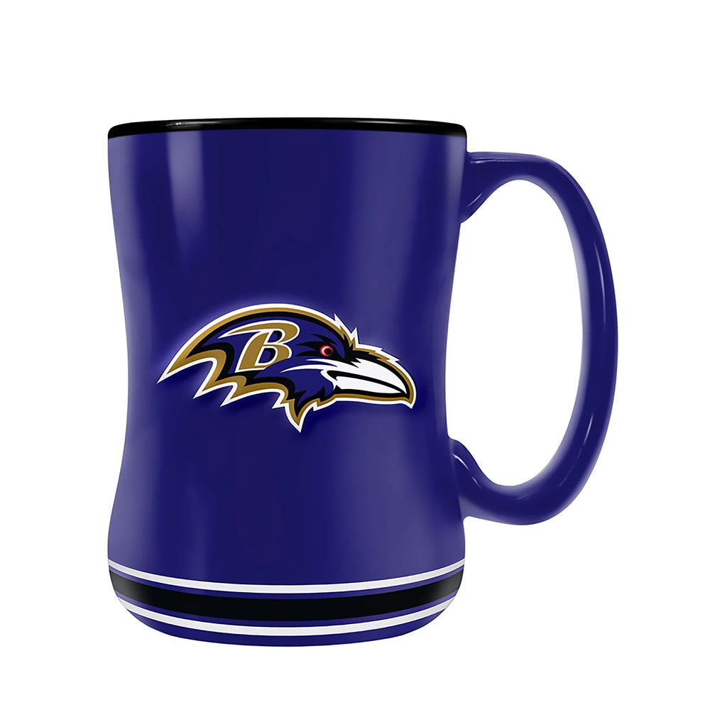 Baltimore Ravens NFL TSV 14oz Purple Team Crest Sculpted Mug product image 3, provided for visual reference and product