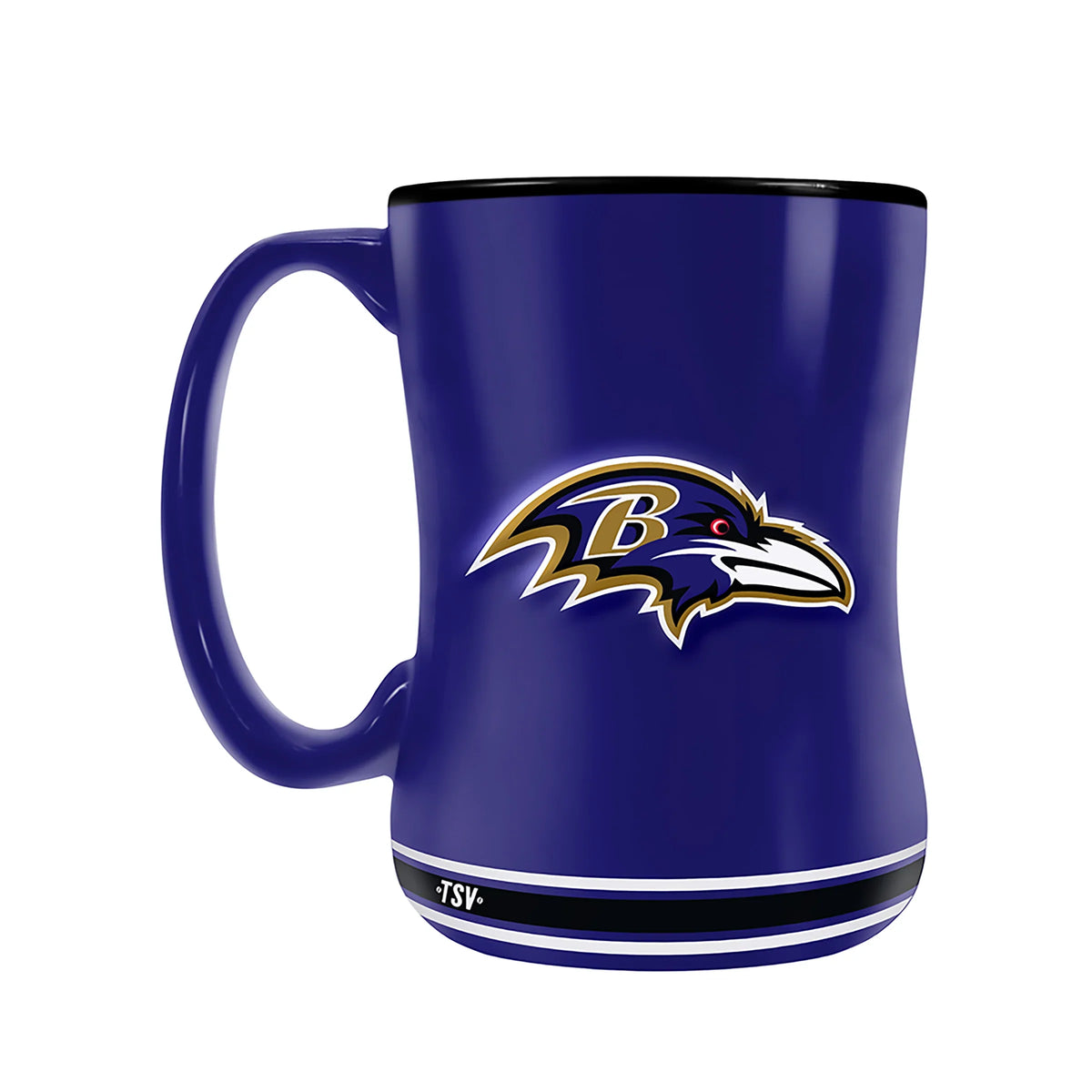 Baltimore Ravens NFL TSV 14oz Purple Team Crest Sculpted Mug product image 1, provided for visual reference and product