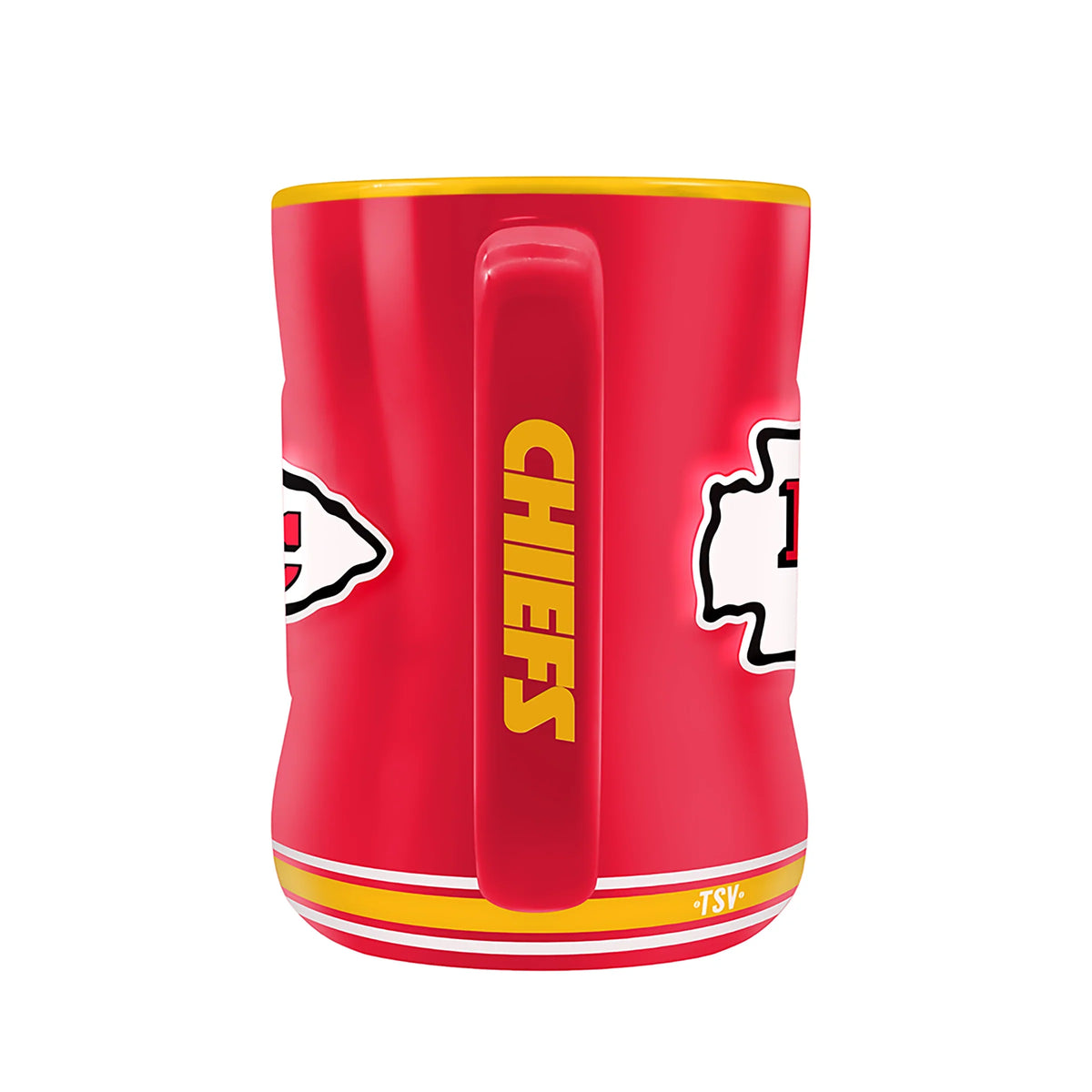 Kansas City Chiefs NFL TSV 14oz Red Team Crest Sculpted Coffee Mug product image 2, provided for visual reference and