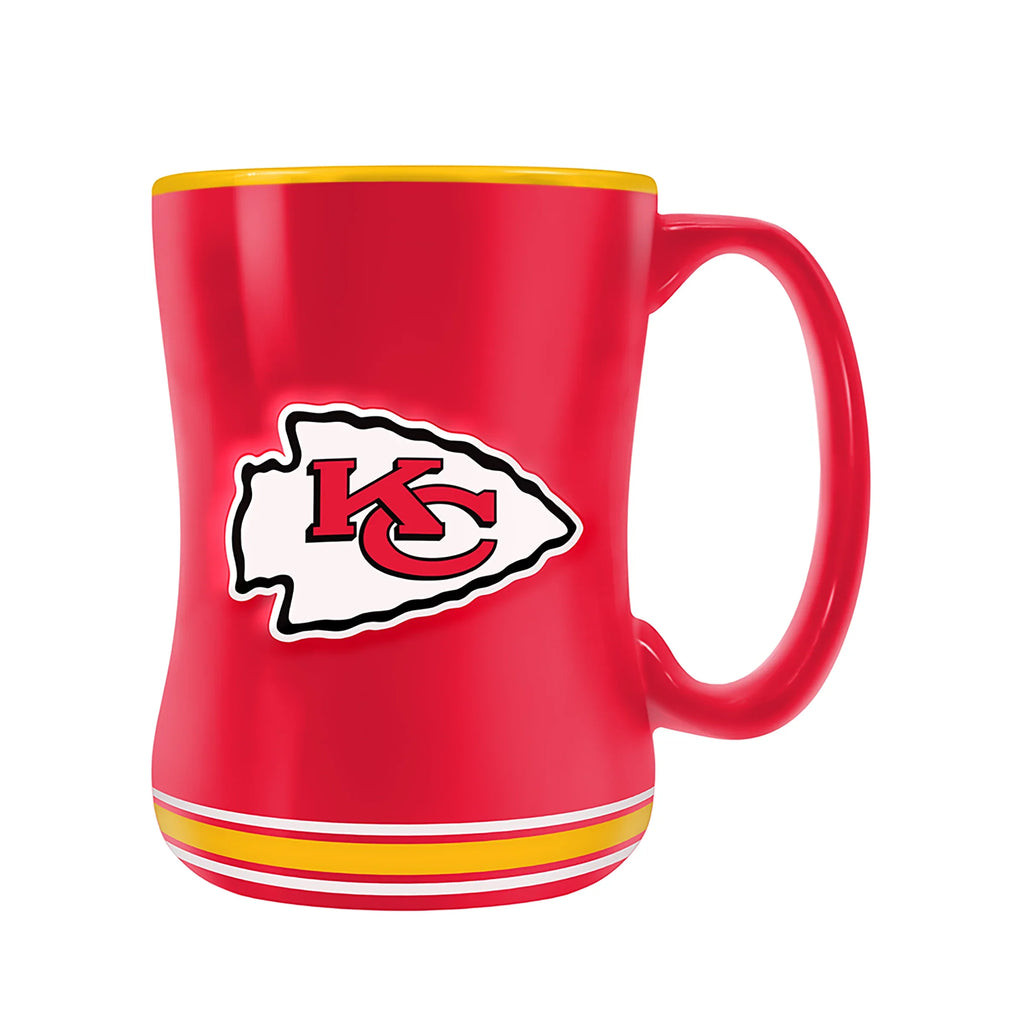 Kansas City Chiefs NFL TSV 14oz Red Team Crest Sculpted Coffee Mug product image 3, provided for visual reference and