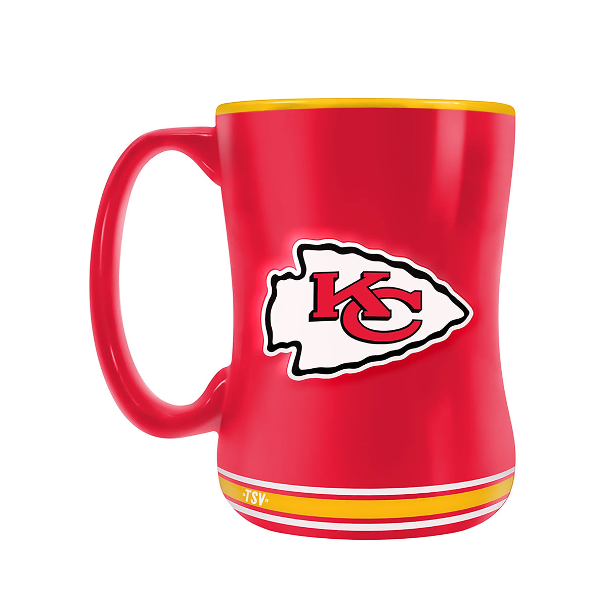 Kansas City Chiefs NFL TSV 14oz Red Team Crest Sculpted Coffee Mug product image 1, provided for visual reference and
