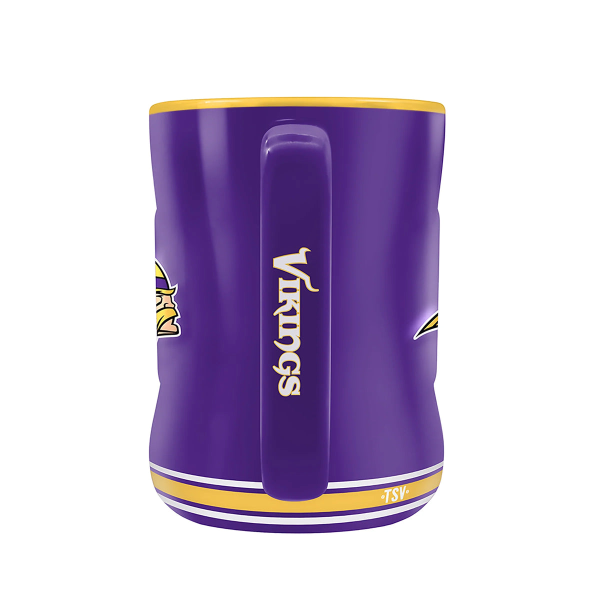 Minnesota Vikings NFL TSV 14oz Purple Team Crest Sculpted Coffee Mug product image 3, provided for visual reference and