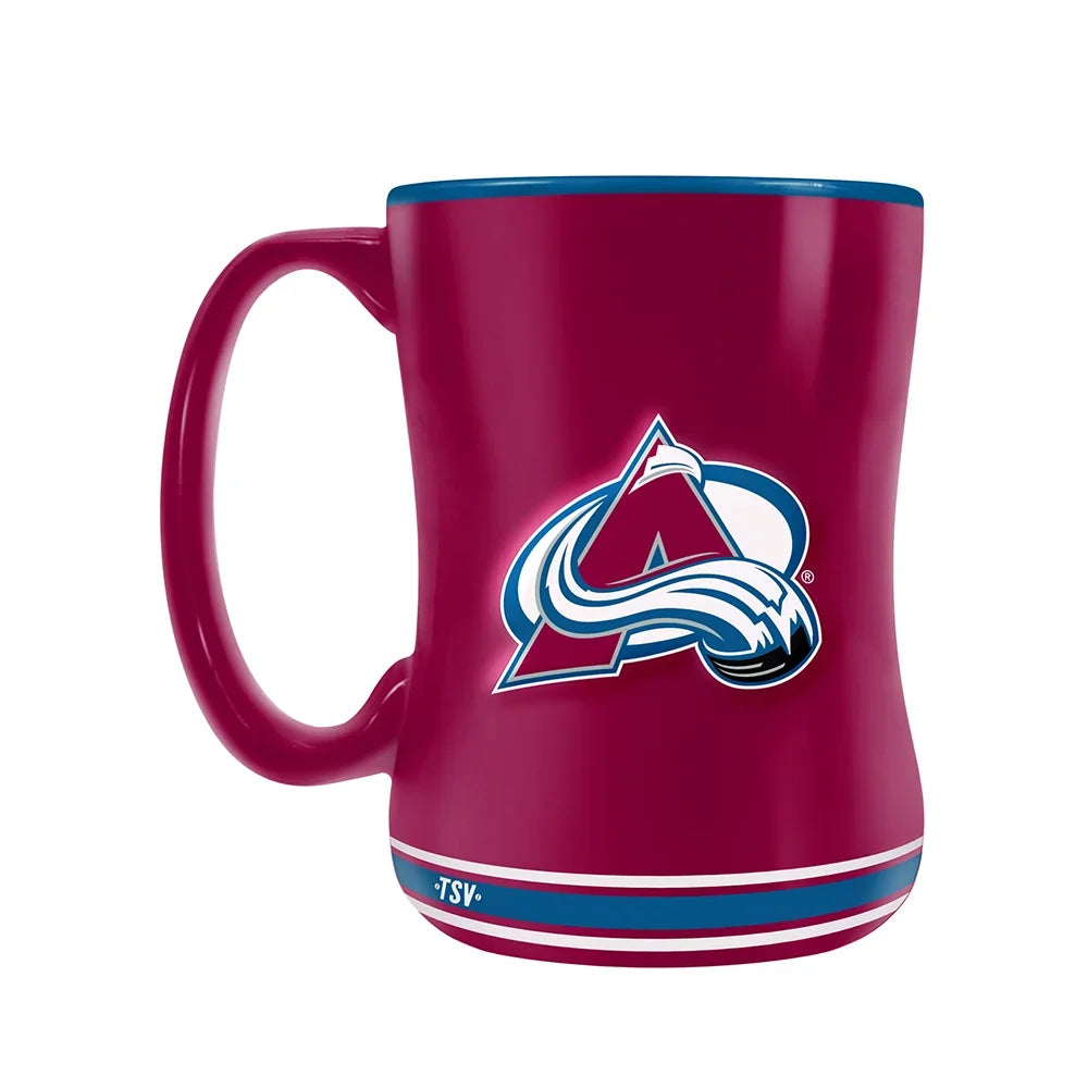 Colorado Avalanche NHL TSV 14oz Maroon Team Crest Sculpted Coffee Mug product image 1, provided for visual reference and